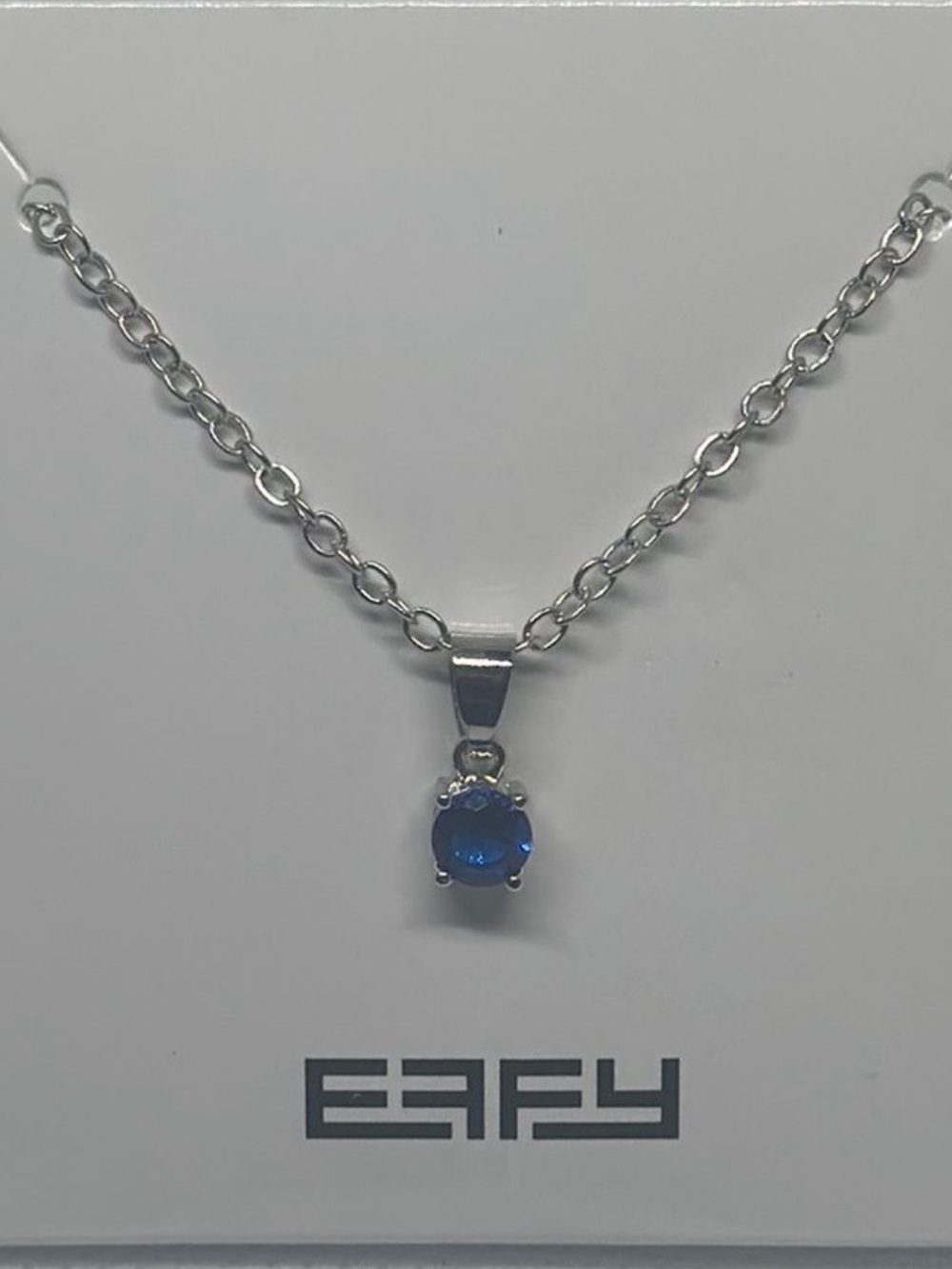 NWT EFFY Silver Blue Gemstone Necklace 18”
